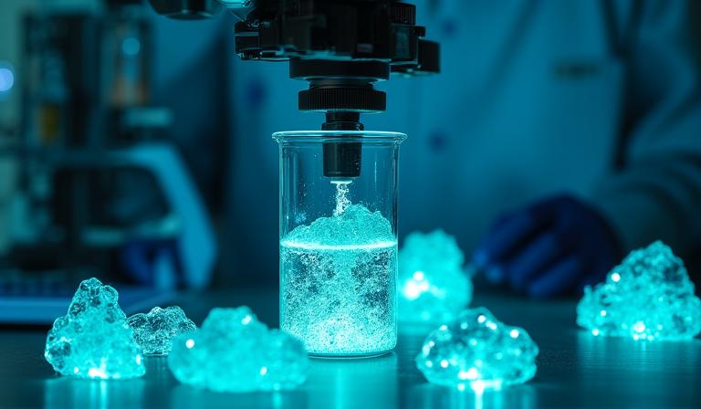 Wissenschaftler analysiert mineralische Proben in einem modernen Hochtechnologielabor